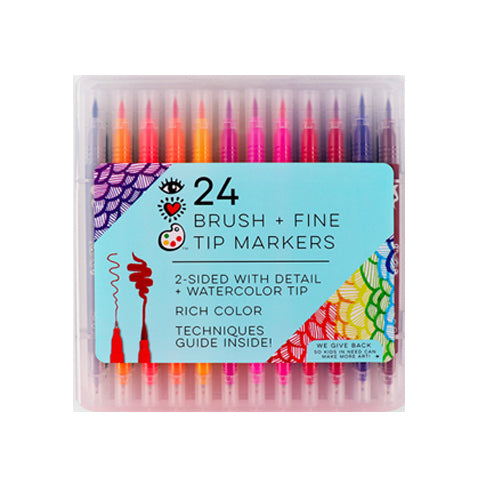 BRUSH + FINE TIP MARKERS