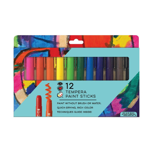 iHeartArt 12 Tempera Paint Sticks – A smaller set of vibrant tempera paint sticks.