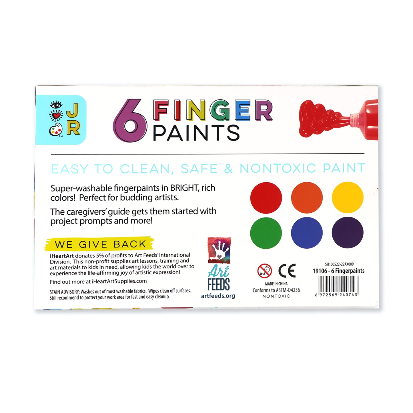 JR 6 Washable Fingerpaints