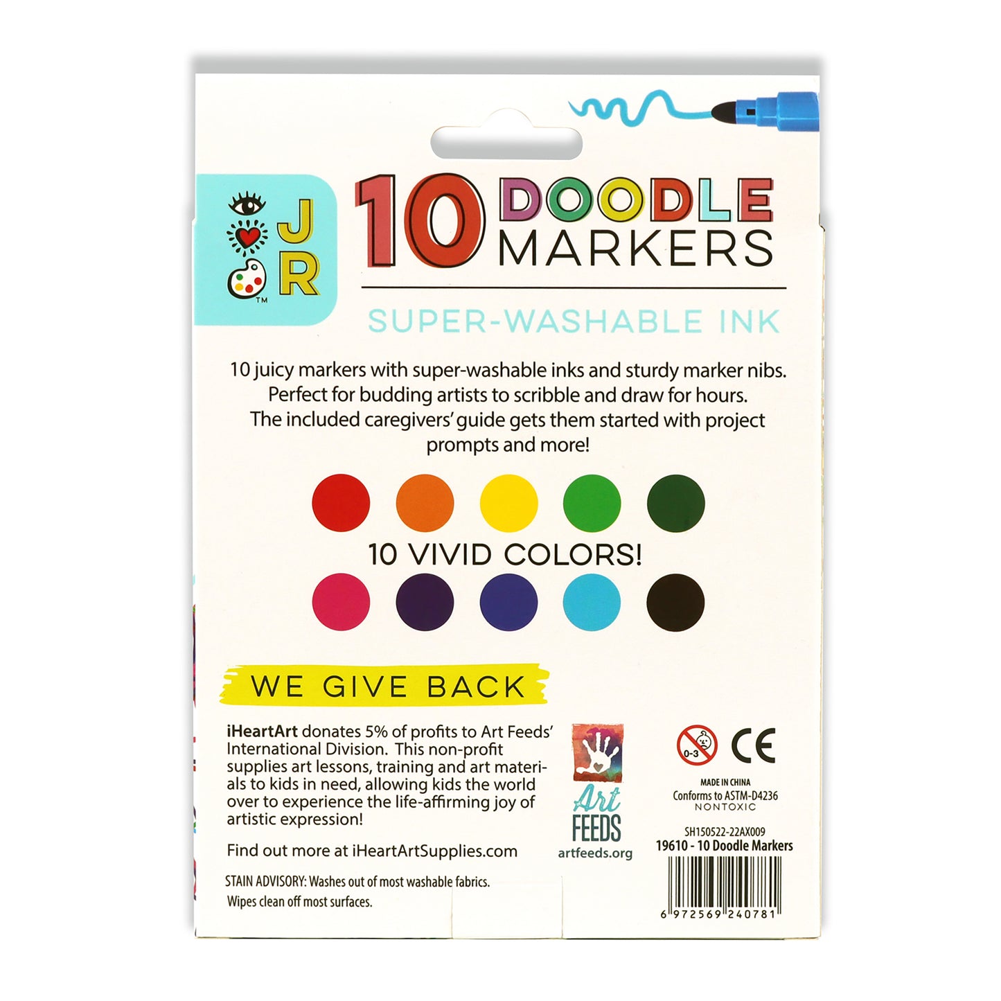 JR 10 Super Washable Doodle Markers