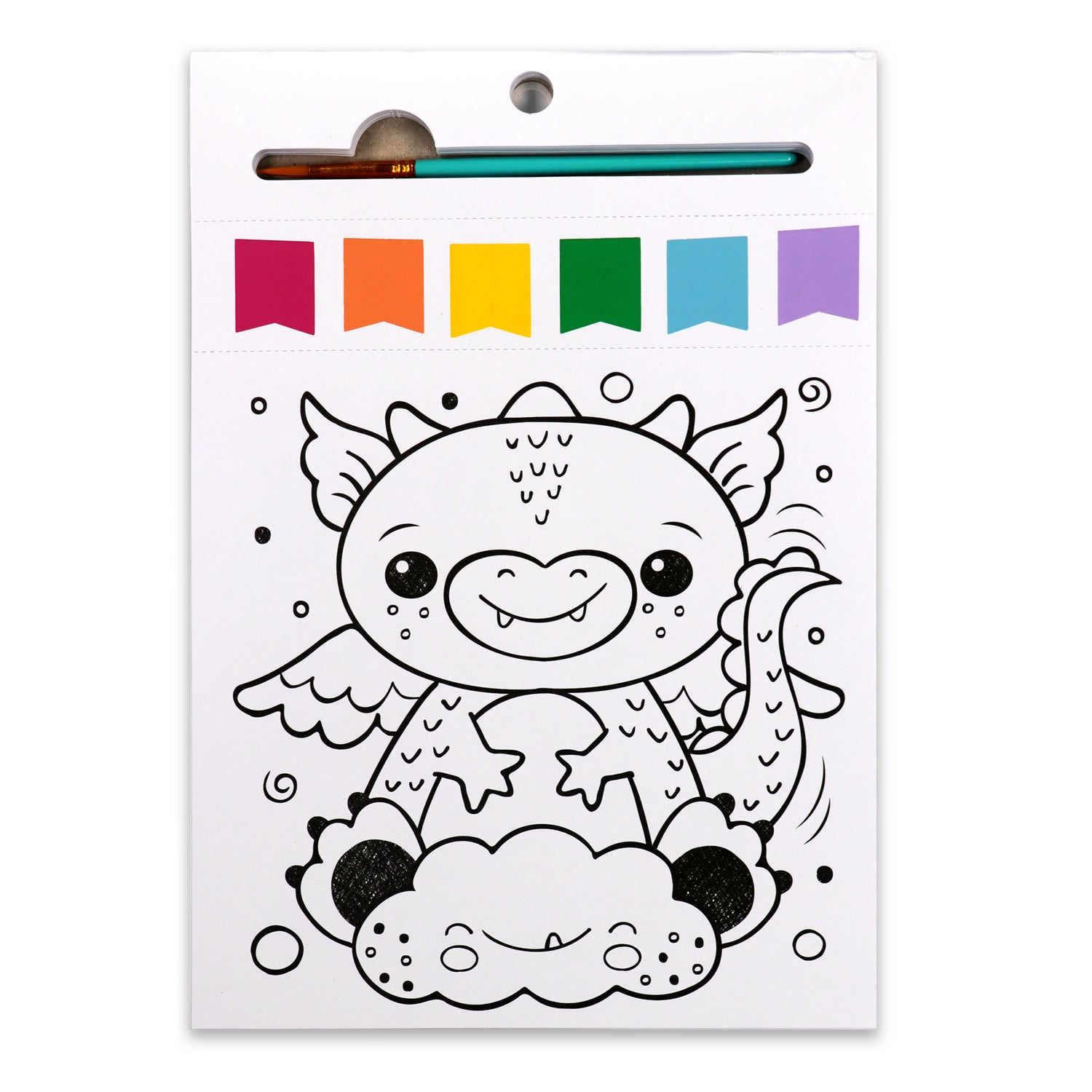iHeartArt JR Paint Pages - Magical Creatures – Featuring a cute dragon with a cloud. 