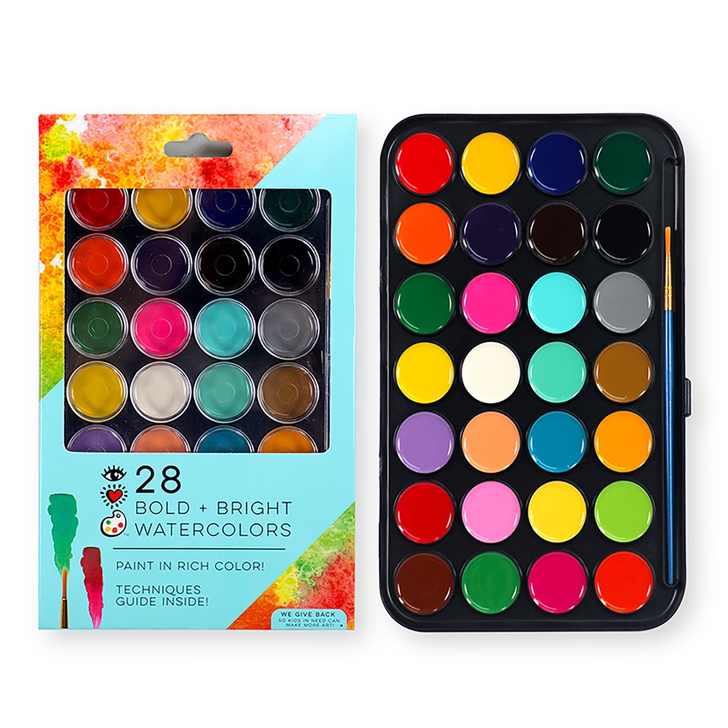 iHeartArt 28 Bold + Bright Watercolors – A vibrant watercolor palette for colorful artwork.