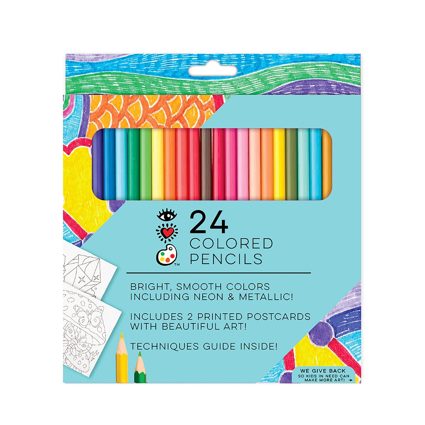 iHeartArt 24 Colored Pencils – A complete set of vibrant colored pencils.