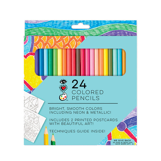 iHeartArt 24 Colored Pencils – A complete set of vibrant colored pencils.