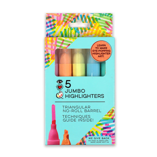 iHeartArt 5 Jumbo Highlighters – Oversized highlighters in bright neon colors.