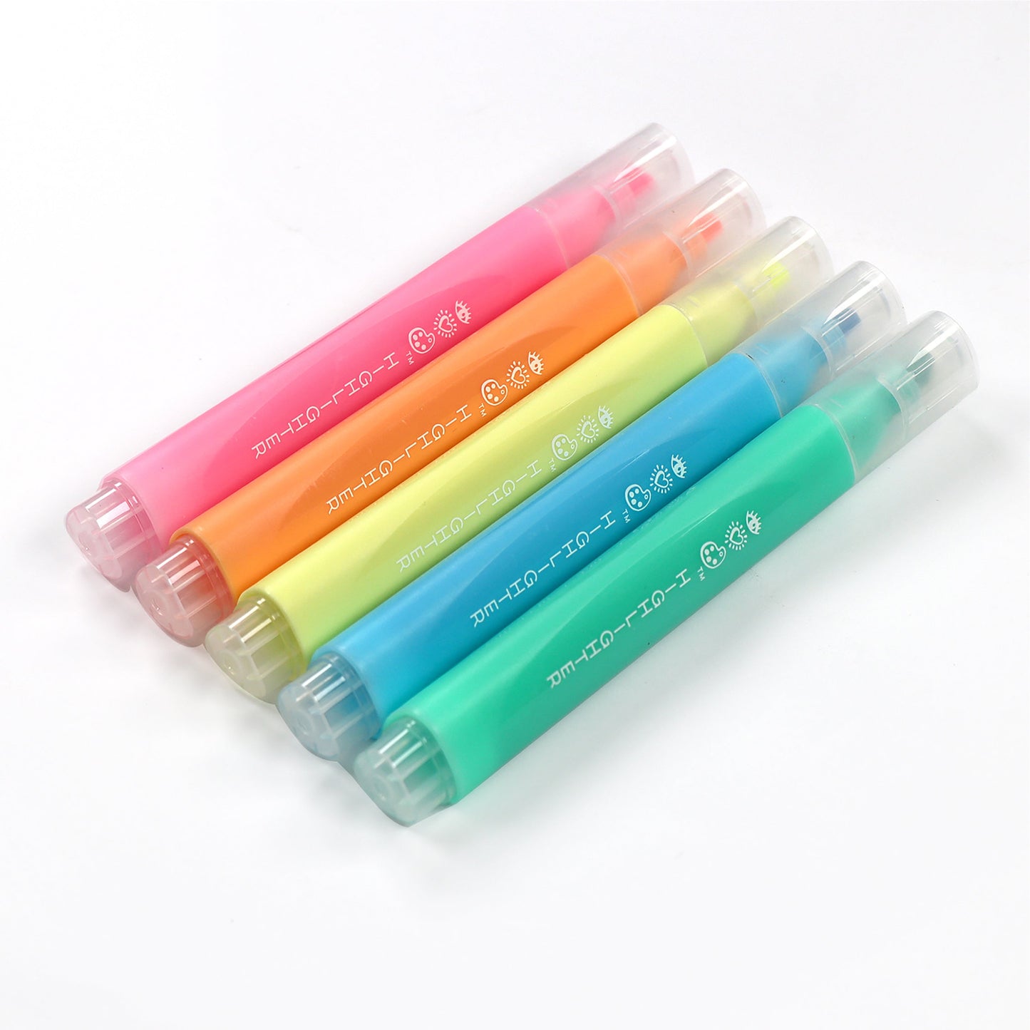 iHeartArt 5 Jumbo Highlighters – Oversized highlighters in bright neon colors. Five colors: Pink, Orange, Yellow, Blue and Green. 