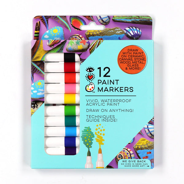 iHeartArt 12 Acrylic Paint Markers – A set of bright, opaque acrylic paint markers for bold designs.