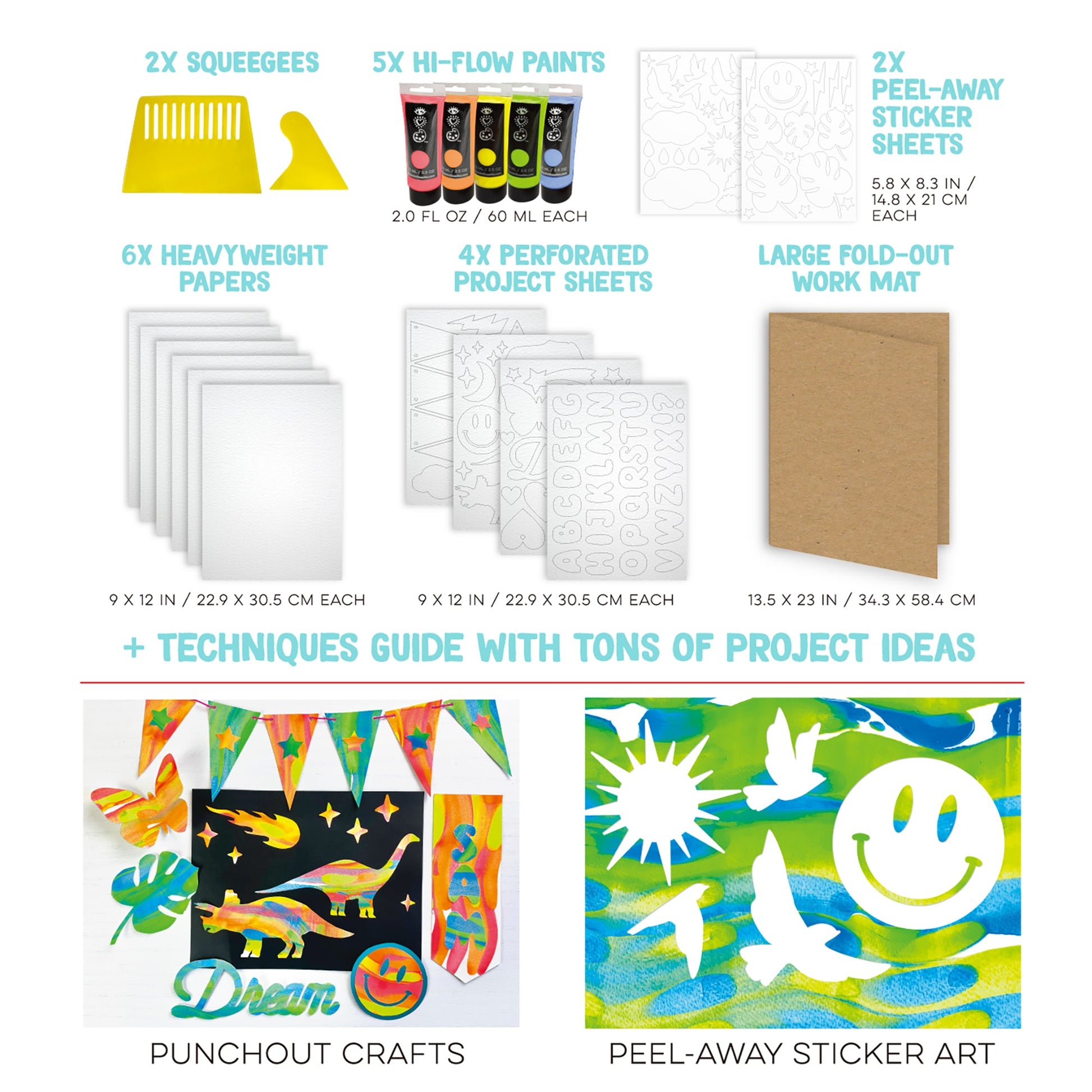 iHeartArt Squeegee Art – A creative painting kit using a squeegee for cool effects.