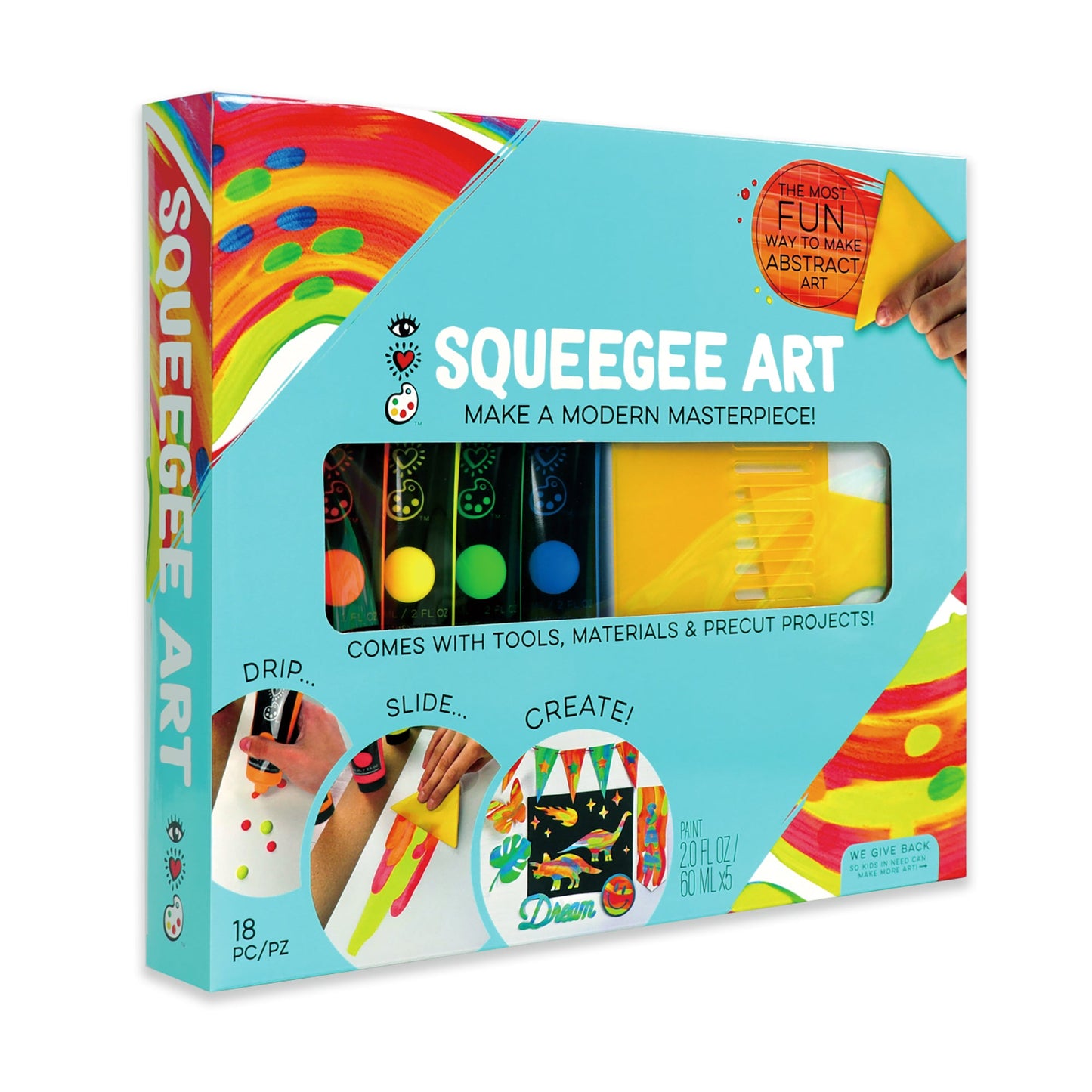 iHeartArt Squeegee Art – A creative painting kit using a squeegee for cool effects.