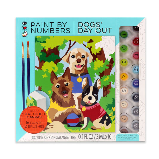 iHeartArt Paint by Numbers Dogs' Day Out – A fun paint-by-numbers set with playful dogs.