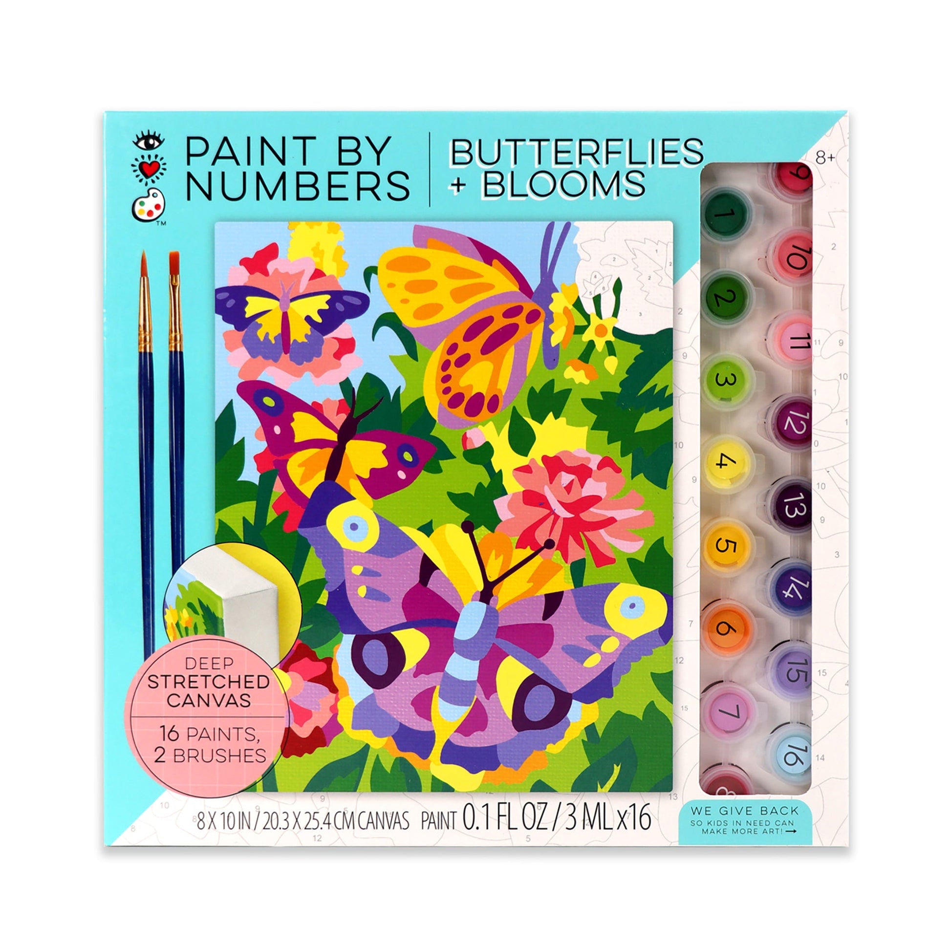 iHeartArt Paint by Numbers Butterflies + Blooms – A guided painting kit featuring butterflies and flowers.