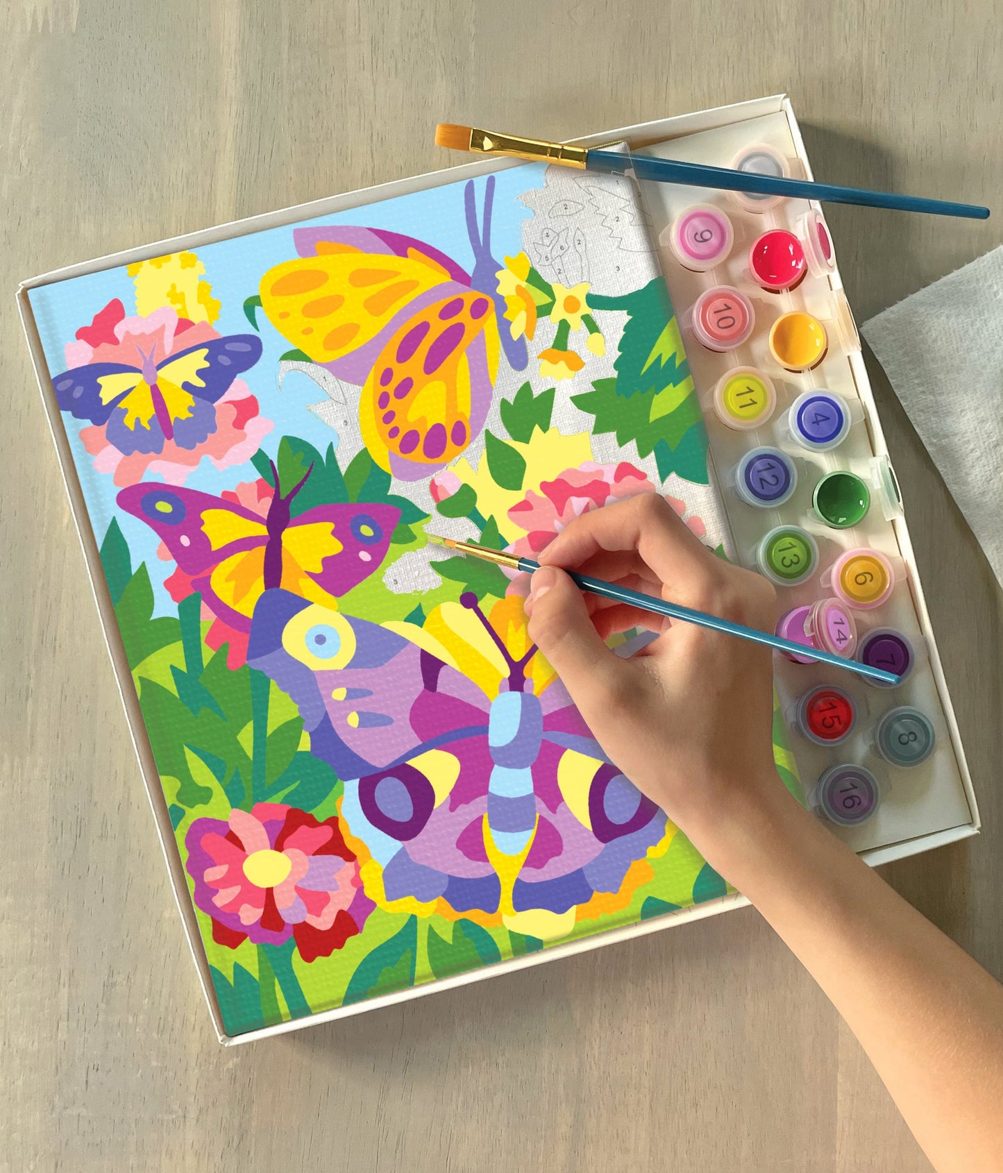iHeartArt Paint by Numbers Butterflies + Blooms – A guided painting kit featuring butterflies and flowers.