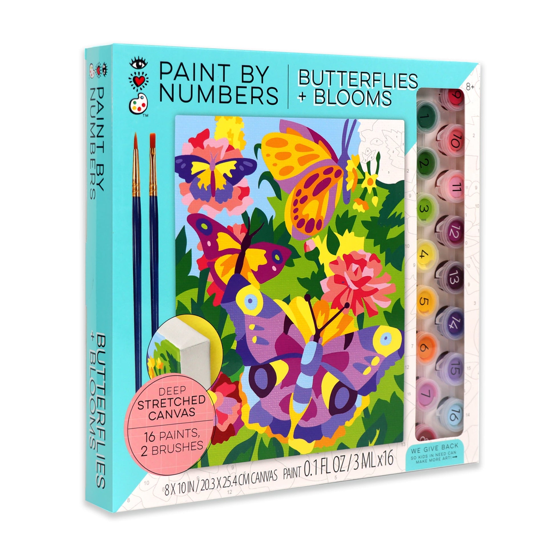 iHeartArt Paint by Numbers Butterflies + Blooms – A guided painting kit featuring butterflies and flowers.