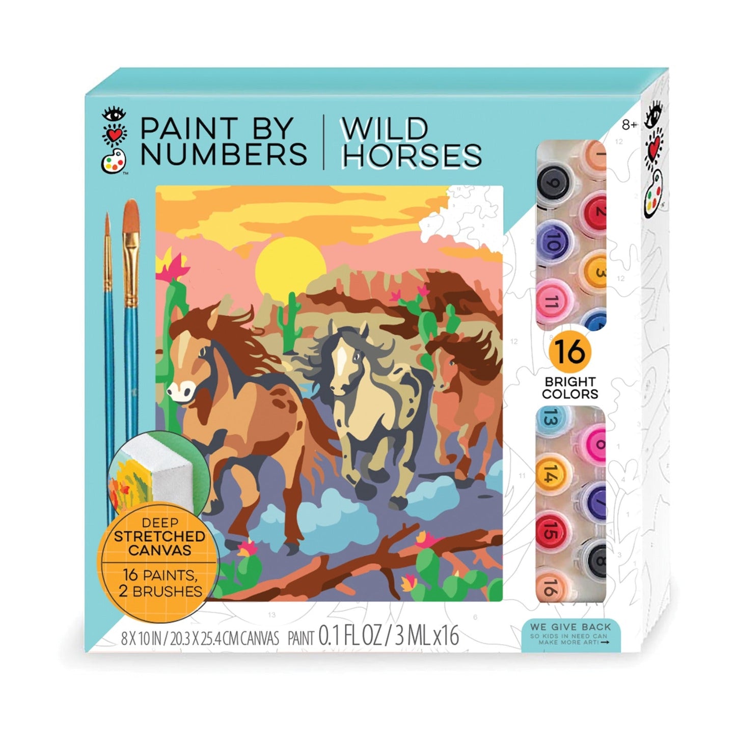 iHeartArt Paint by Numbers - Wild Horses – Paint a majestic wild horse scene.