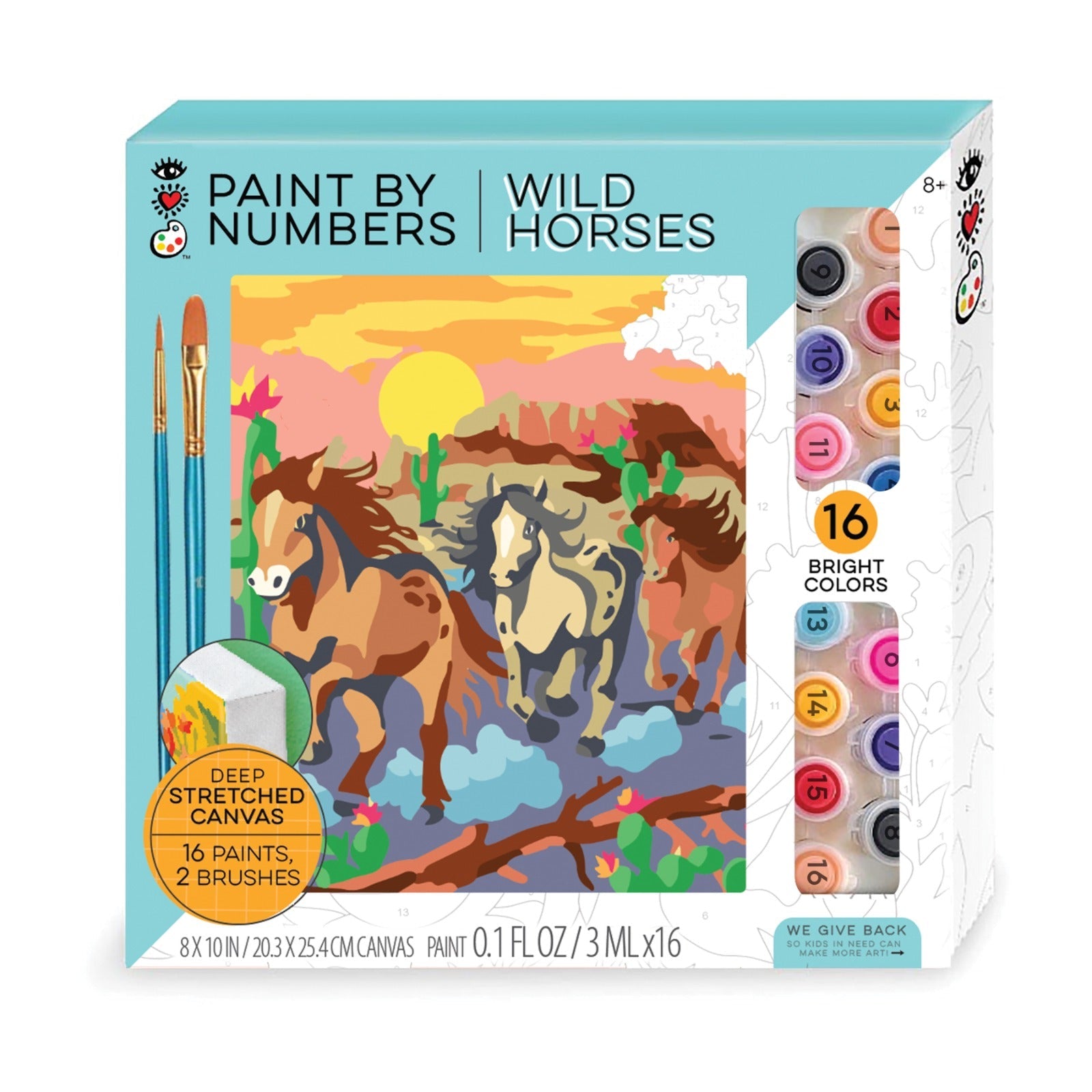 iHeartArt Paint by Numbers - Wild Horses – Paint a majestic wild horse scene.