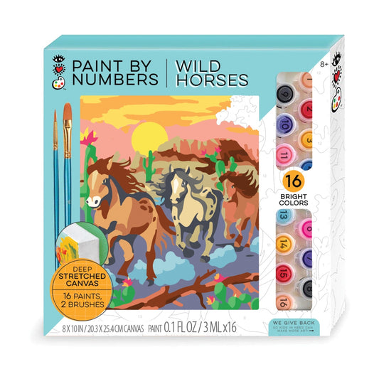 iHeartArt Paint by Numbers - Wild Horses – Paint a majestic wild horse scene.
