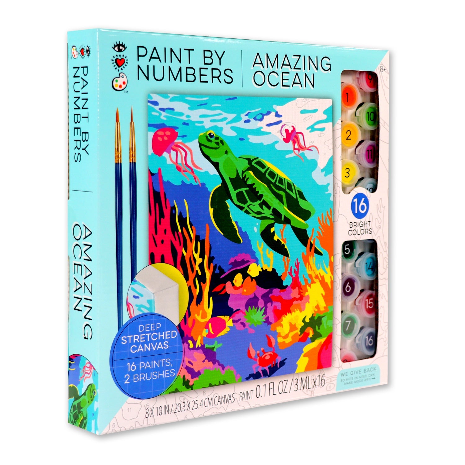 iHeartArt Paint By Numbers - Amazing Ocean – Create a stunning ocean-themed painting in a white background.
