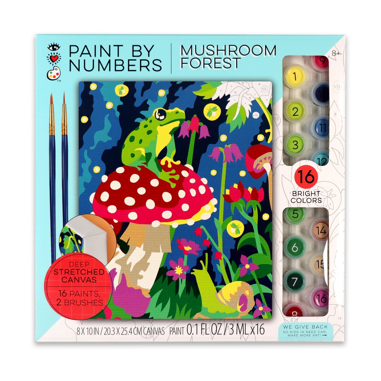 iHeartArt Paint By Numbers - Frog & Mushroom – Paint a charming frog and mushroom scene.
