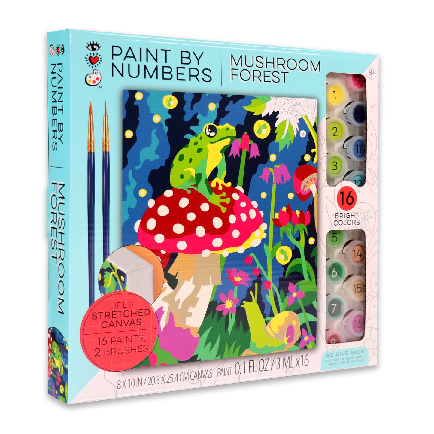 iHeartArt Paint By Numbers - Frog & Mushroom – Paint a charming frog and mushroom scene.