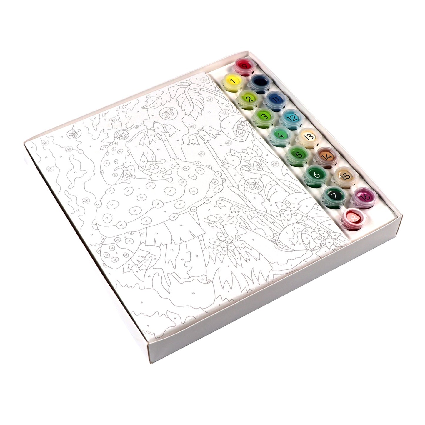 iHeartArt Paint By Numbers - Frog & Mushroom – canvas without coloring and paints. 