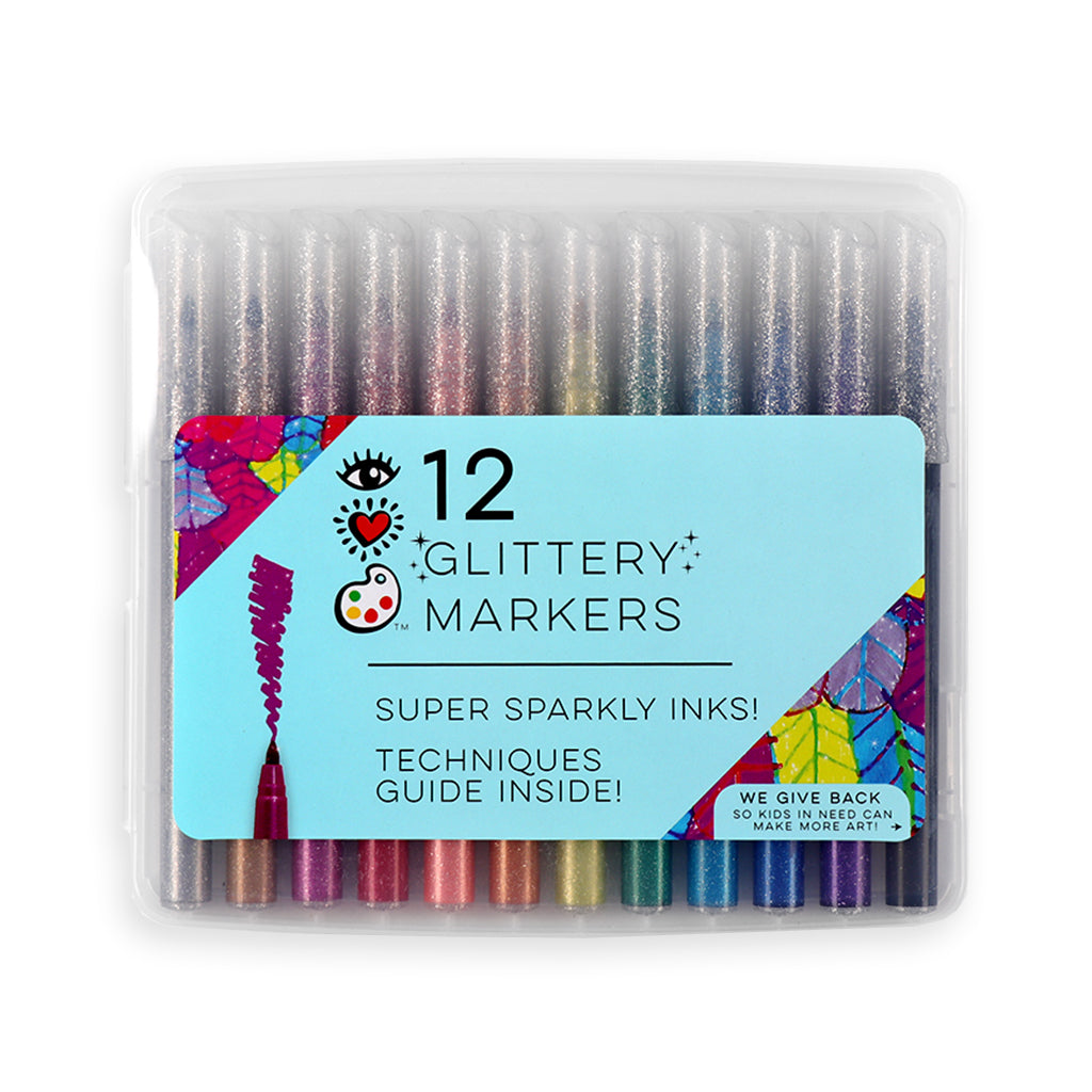 12 Glittery Markers