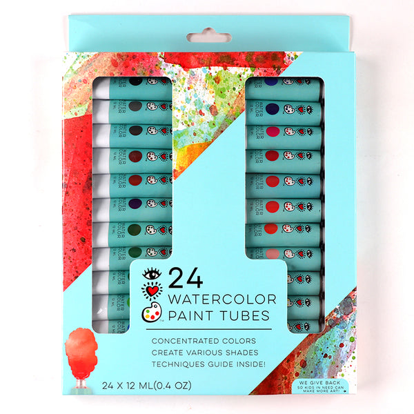 24 Watercolor Paint Tubes