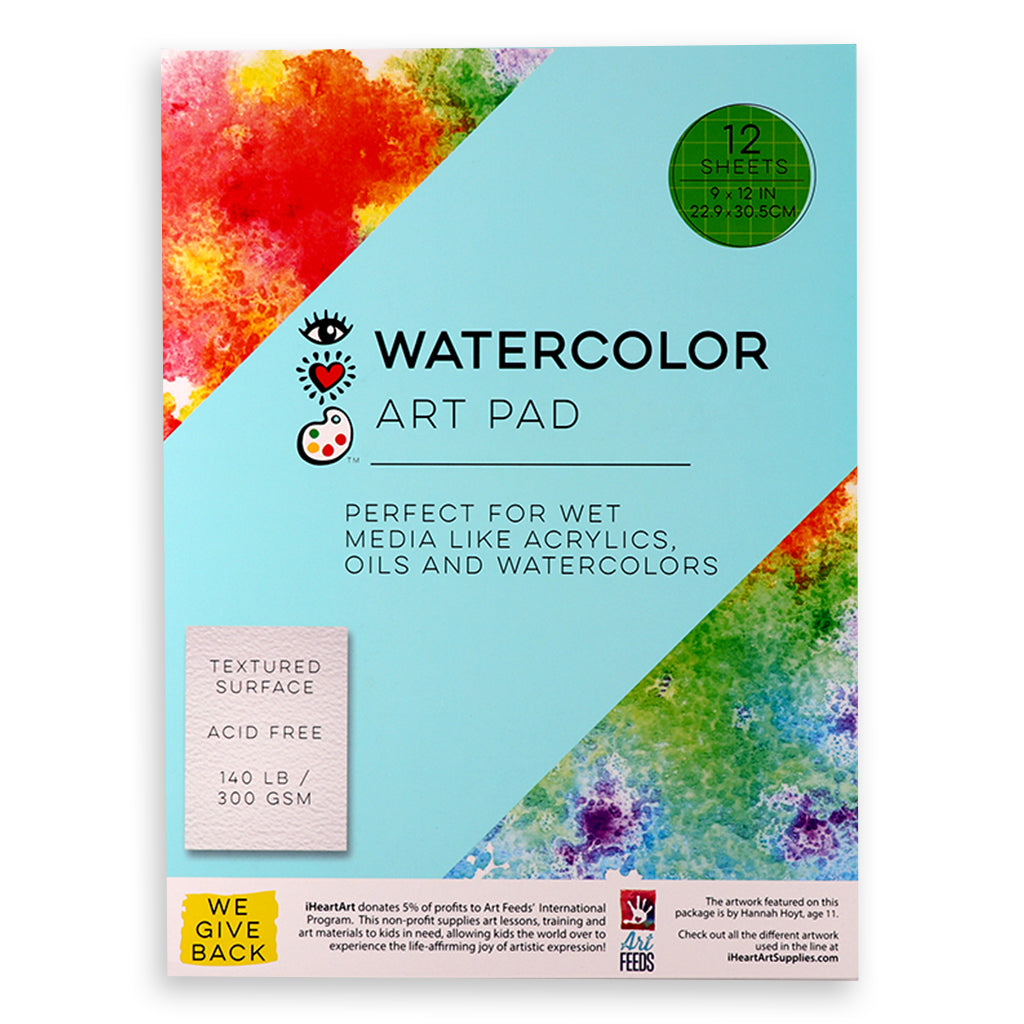 Vivart 9''x12'' Watercolor Pads, Pack of 2 Units (64 Sheets), Acid-Free Paper, 140lb/300g, Cold Press, Drawing & Painting, Wet & Dry Media, Ideal